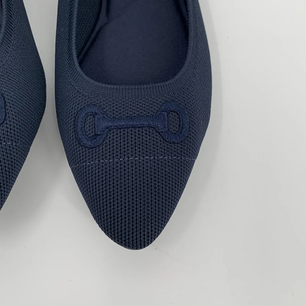 Market & Spruce Keeley stretch ballet flat shoe horse bit navy blue new 6